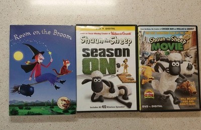 3x Dvd lot,Room on the Broom,Shaun the sheep season 1,Shaun the Sheep the Movie