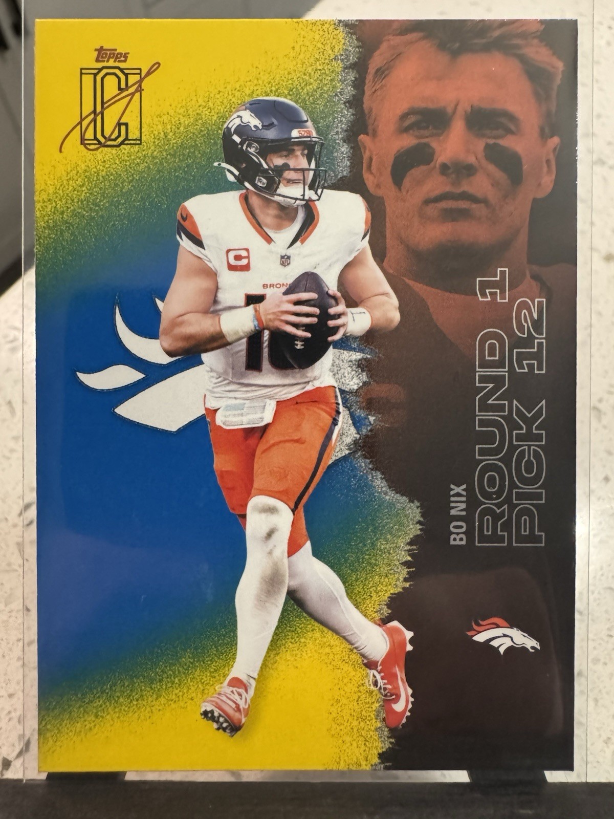 2025 Topps Signature Class - Bo Nix #18 Blue Yellow Tie Dye Denver Broncos