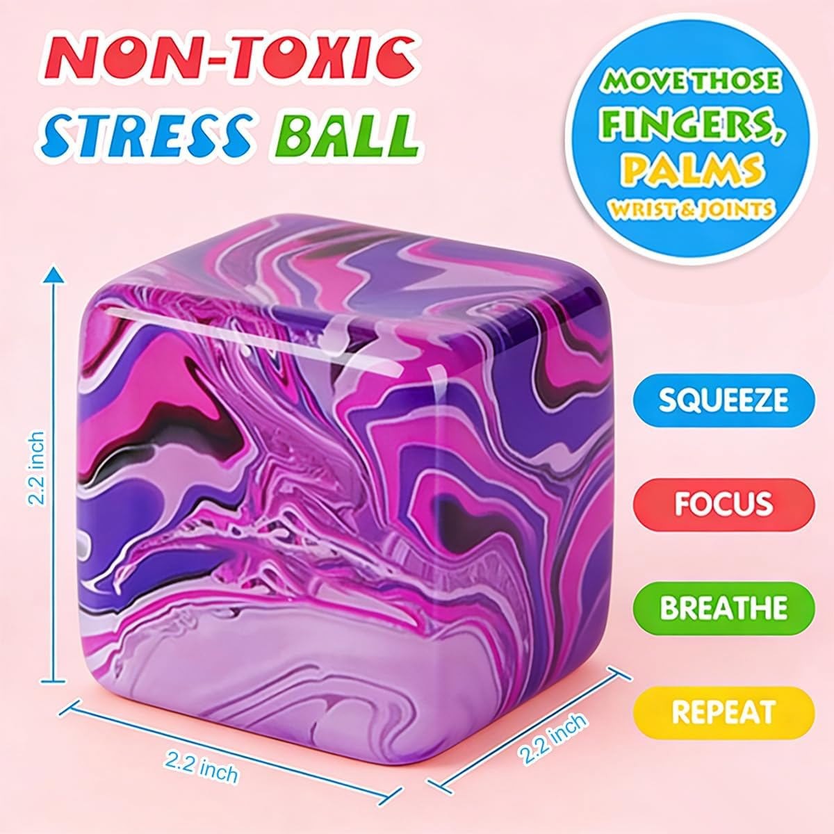 Cube Anti-Stress Ice Cube 7 Cm – Squishy Sensoriel à Presser – Gel Translucide Flocons – Boîte Cadeau – Enfant Adulte