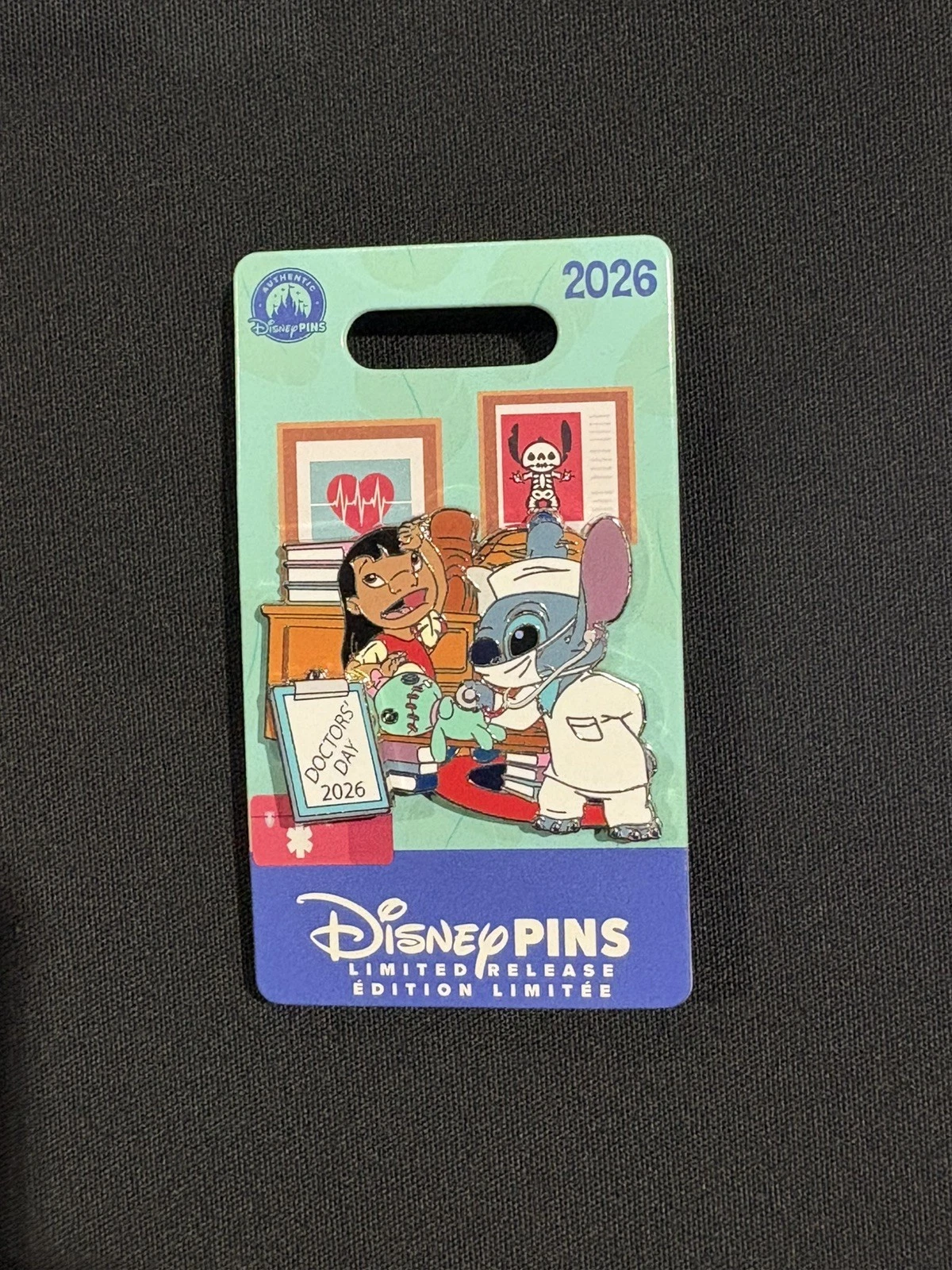 New Listing2026 WDW Pin Trading Night Doctors Day Lilo & Stitch LR pin IN HAND