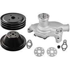 For Small Block Chevy 350 Satin Short Water Pump 13 Groove Crankshaft Pulley