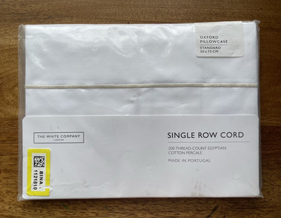 The White Company Single Row Cord Oxford Pillowcase 200TC Cotton 50x75 White