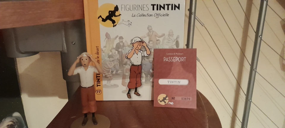 FIGURINE TINTIN COLLECTION OFFICIELLE TINTIN SCRUTE LE DESERT NUMERO 77 - Photo 1/1