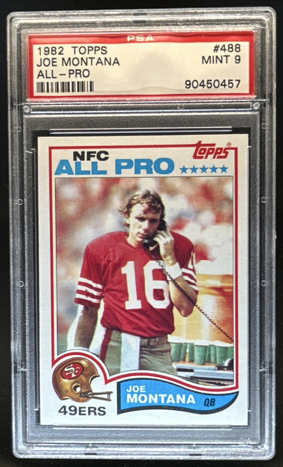 1982 Topps Joe Montana #488 49ers PSA 9 view 1