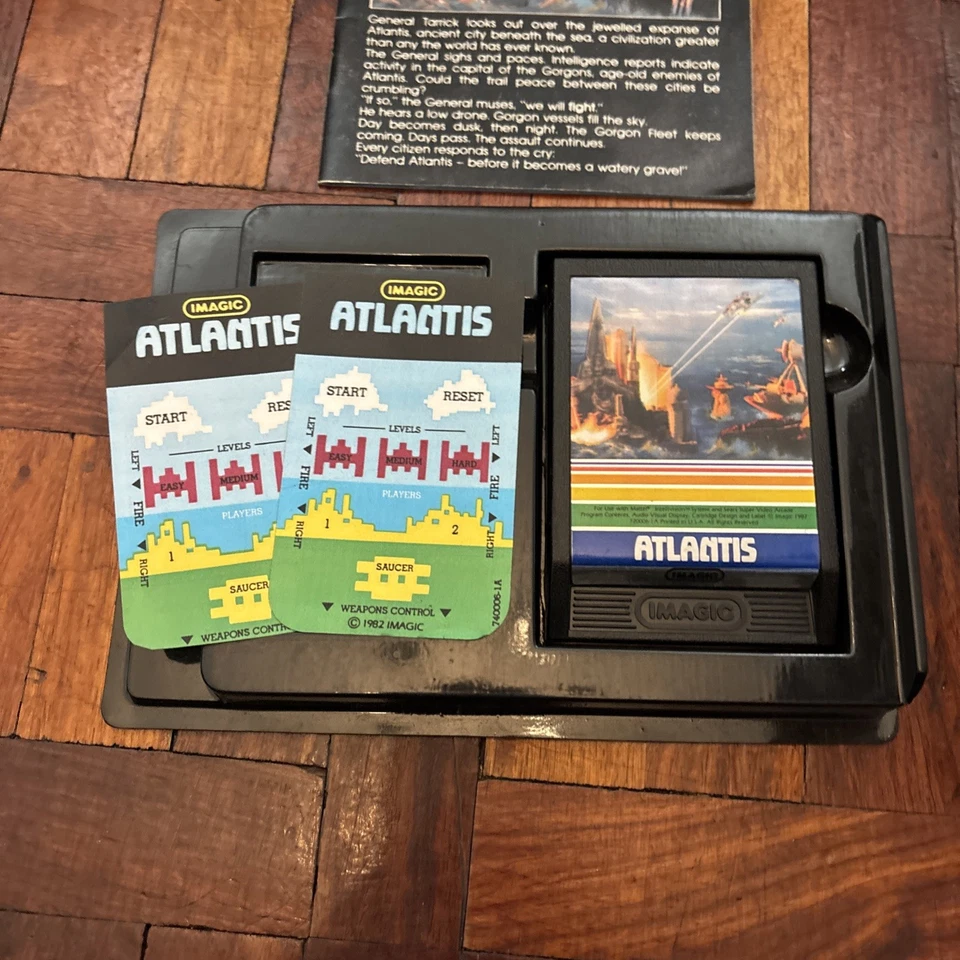 Atlantis Vintage Mattel 1982 Intellivision Complete w/ Game Box Manual Overlays - Image 3 of 4
