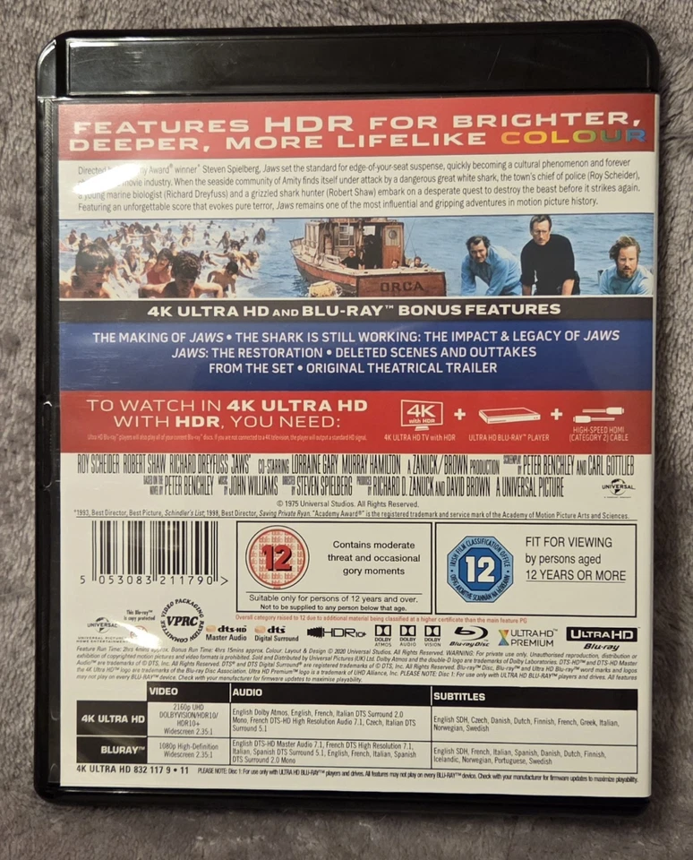 Jaws 4K UHD Blu-ray...New/Not Sealed... - Image 4 of 4