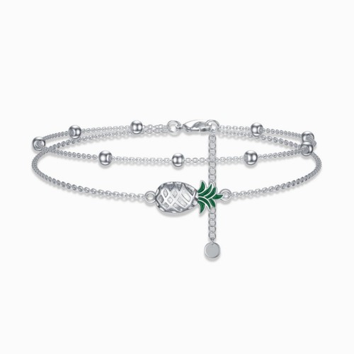 Pineapple Bracelet for Women Charm Link Bracelet Adjustable Pineapple Anklet ...