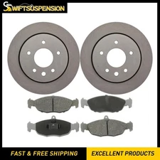 Rear Disc Rotor Ceramic Brake Pads Kit for 1995 Jaguar XJS 6.0L