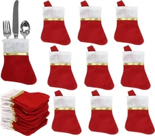 Iconikal Mini Christmas Stockings, Red, 24-Pack