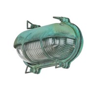 AußEnlampe Wandleuchte Messing Glas IP64 E27 Rostfrei Maritim Bullauge GrüN