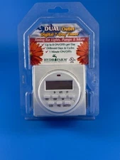 New HydroFarm Autopilot Dual Outlet 7-Day Grounded Digital Programmable Timer