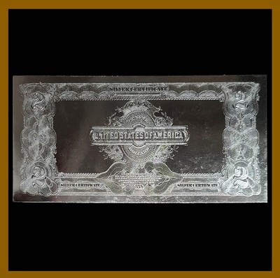 US 2 Dollars, 2001-2020 Pure Silver .999 Leafe Certificate Non