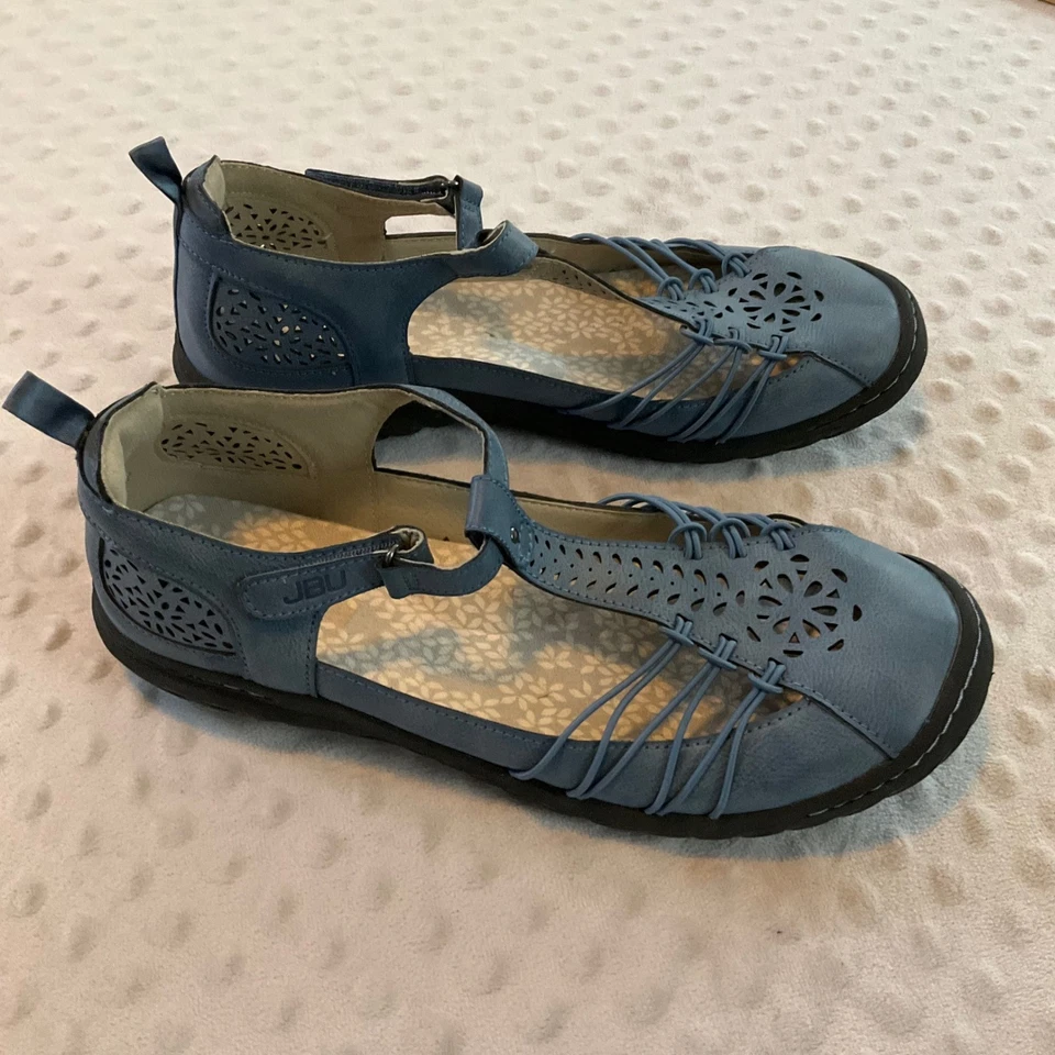 JBU by Jambu Sahara Blue Vegan Leather Cutout Mary Jane Comfort Shoes 10M - Image 3 of 4