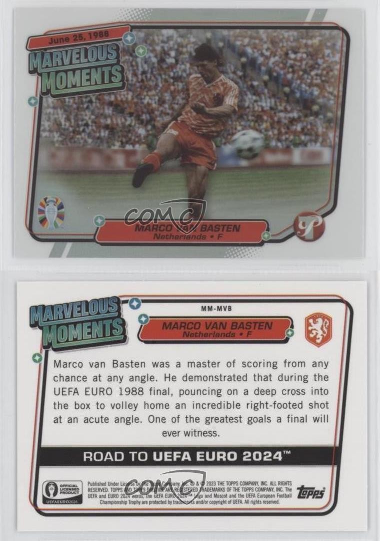 2023 Pristine Road to UEFA Euro 2024 Marvelous Moments Marco Van Basten 0g27 thumbnail 3