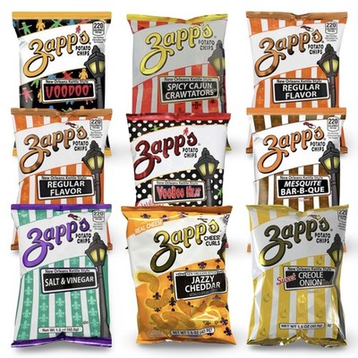 Zapp's Potato Chips 10 Pack   1.5 oz Bags | Choose Jalapeño, Voodoo, Cajun Crawt