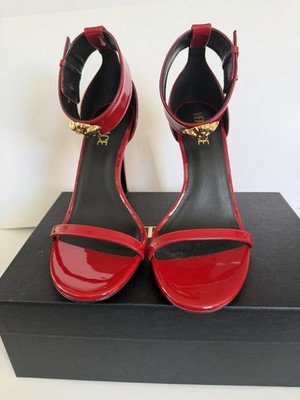 NEW Versace Red Patent Leather Medusa Ankle Strap Heels  display picture 2