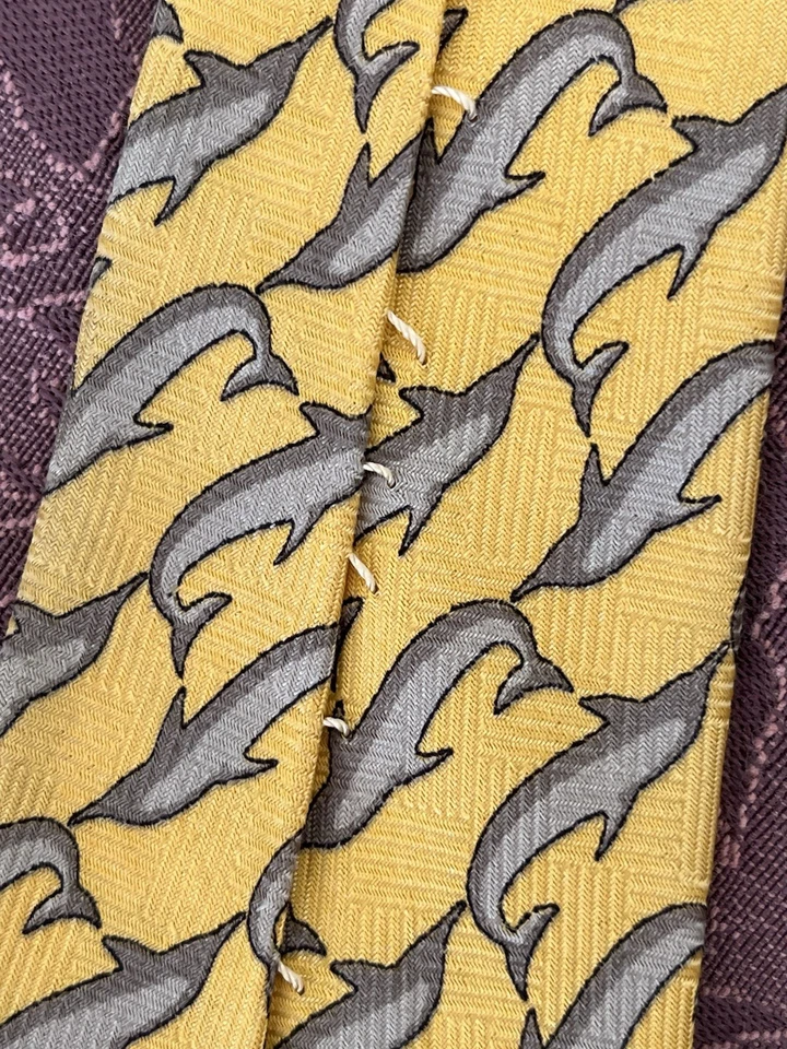 Corbata amarilla Robert Talbot Best Of Class Nordstrom para hombre de colección Silk Dolphins EE. UU. 60’ Foto 4 de 4