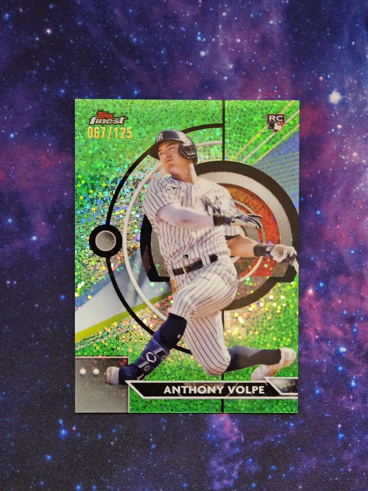 2023 Topps Finest Anthony Volpe Green Speckle Refractor Rookie RC #/125 Yankees