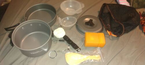 Camping Cookware Set 10pcs Camping Pots and Pans Set Foldable Camping Mess