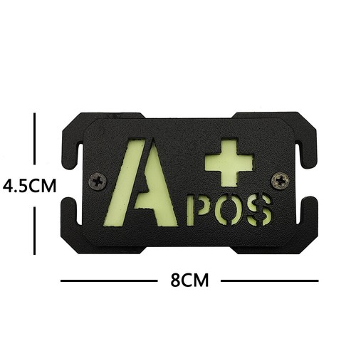 Tactical Luminous Blood Type Sticker Molle Mounte Plate Badge Trail Marker Strip - Picture 4 of 50