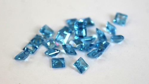 10Pc Natural Swiss Blue Topaz 6mm Cushion Faceted Cut Calibrated Loose Gemstone - Foto 4 di 7