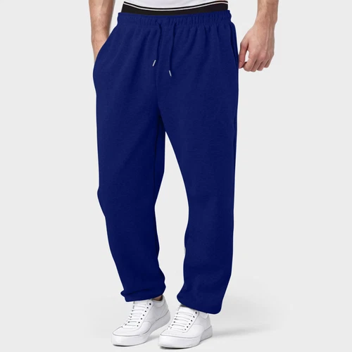 Herren Fleece gefütterte Jogginghose weites gerades Bein Hose unten Sweatpants Jogger - Bild 28 von 54