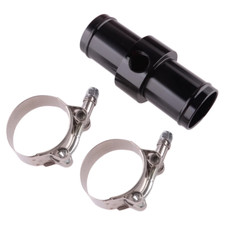 Aluminum Alloy Inline Radiator Hose Temperature Sensor Adapter 3/8 NPT Black