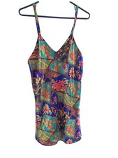 Vintage Fredericks Of Hollywood Babydoll Teddy Nightgown Floral Multicolor Small