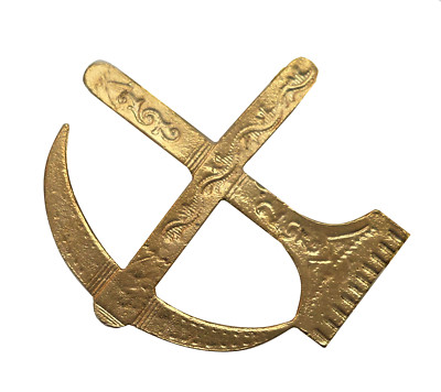 Pick & Rake vergoldetes Symbol für orangefarbene Bestellhalsband