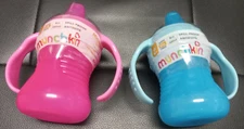 Lot Of 2  Munchkin Mighty Gro Grip 8oz Spill Leak Proof Sippy Cups New