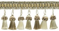 Quasten Fransen Rand, Stil TFH3CT, Farbe 4001 - Weiß Sands [4.6M]
