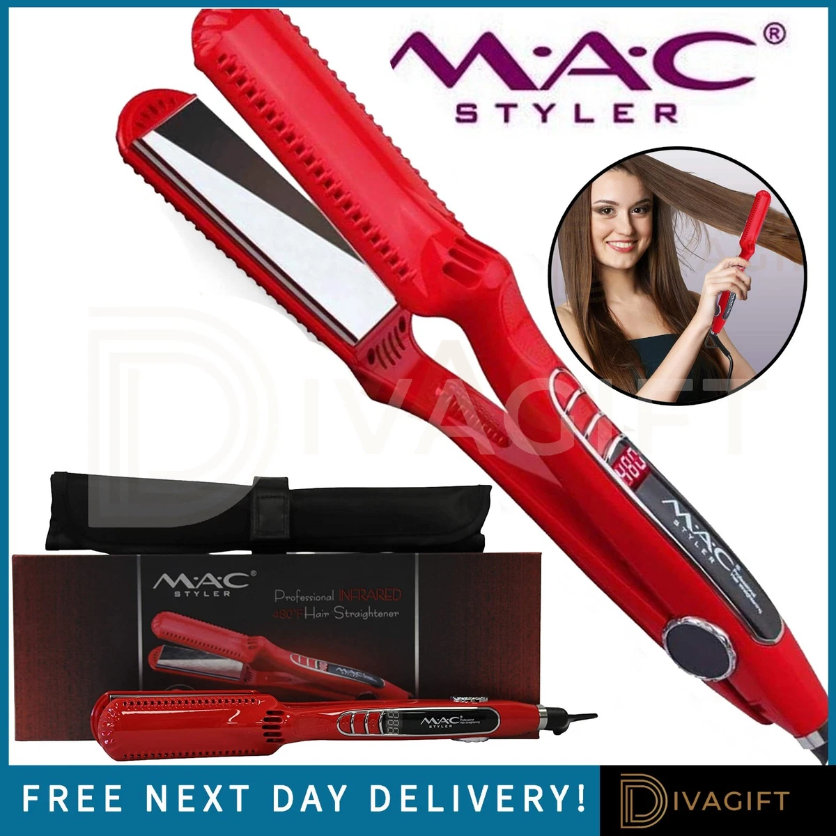 Hair top straightener red