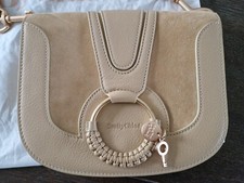 Borsa a mano SEE BY CHLOE in pelle Hana crossbody scamosciata liscia marrone beige