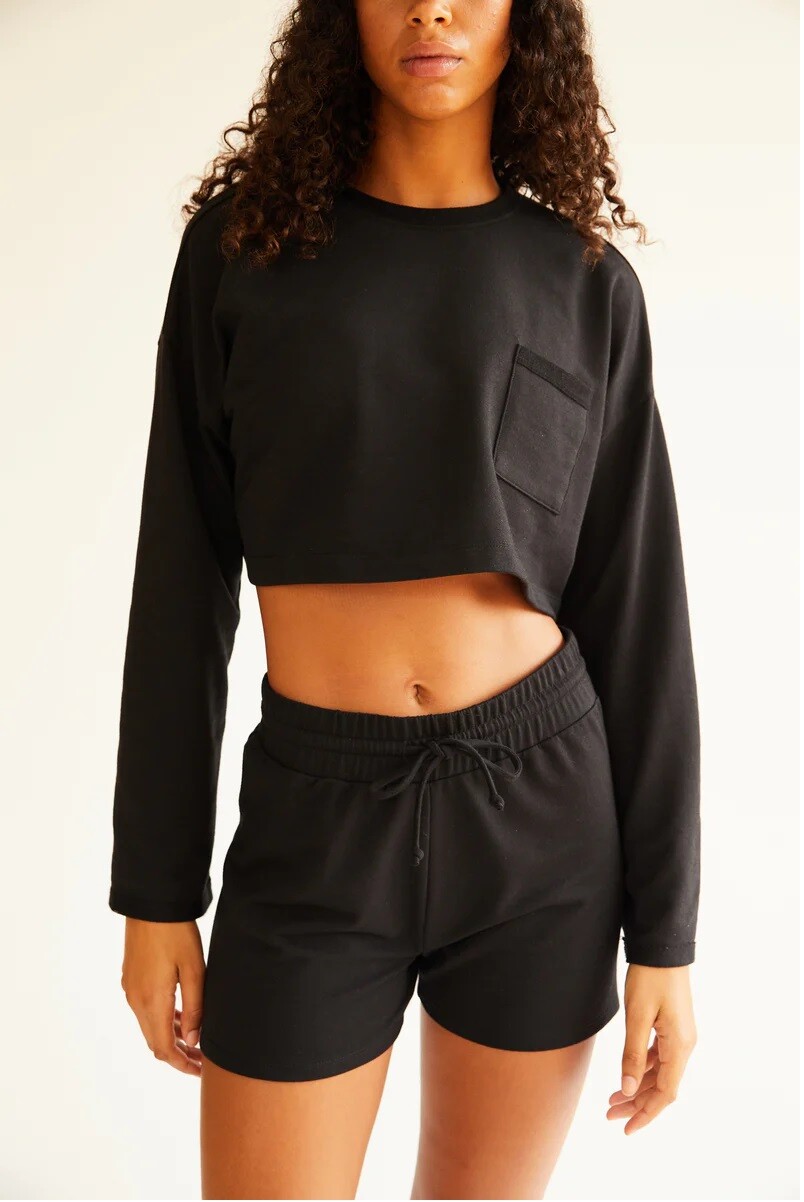 NEW $98 Free People Movement Sunny Set 2 Piece Set Black Size XS