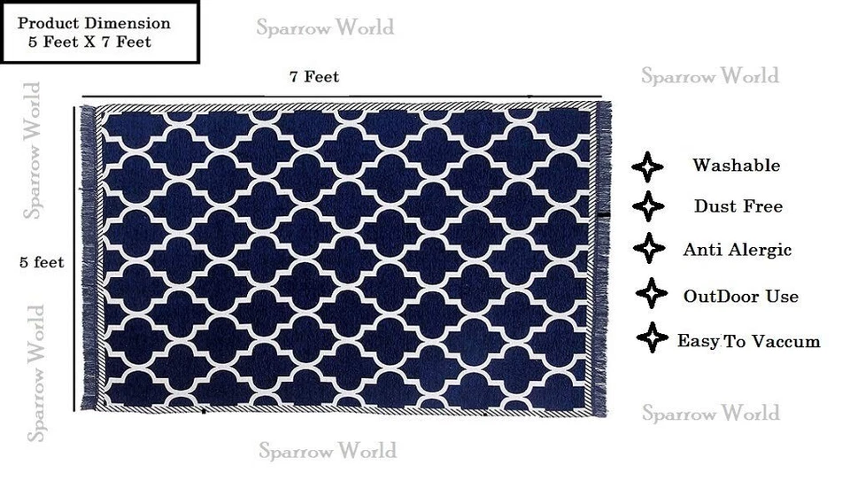 5D Designer Superfine Exclusive Velvet Carpet Runner Area Rug 5 x 7 Feet (A24) - Image 3 of 3