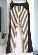 NEW DEREK LAM 10 CROSBY FLARE LEG TROUSER PANTS SIZE 2 BLACK AND NATURAL 