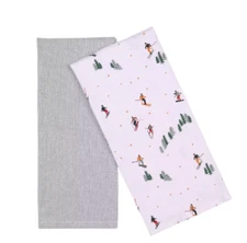 St. Nicholas Square 2-Pack Skiers Yarn Dye Towel Set- 15"L x 26"W