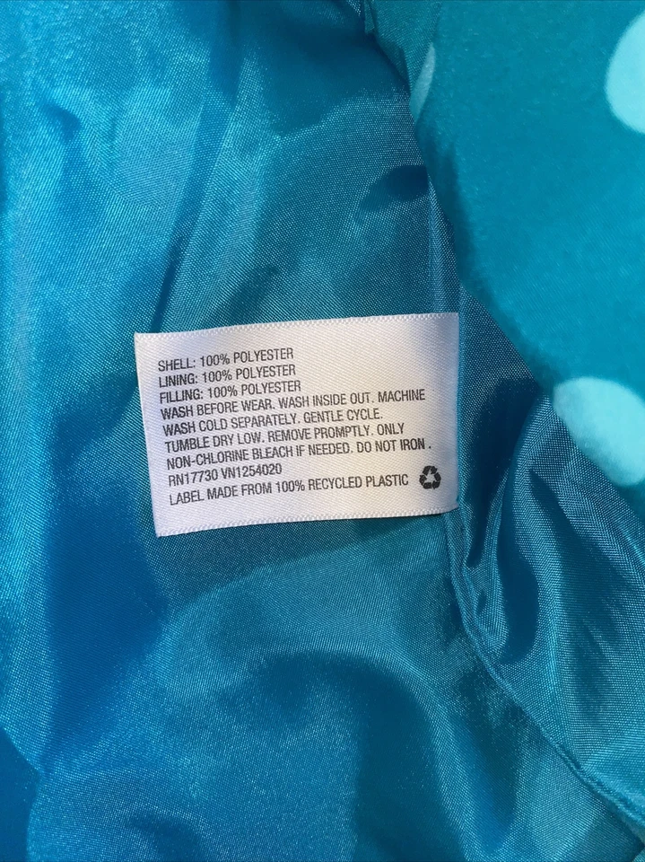 Circo Kids Puffer Vest size XL Teal Color with Polkadots - Image 4 of 4