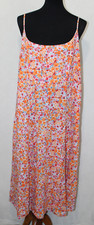NWOT Old Navy Cami Midi Dress Sz XXL Orange Floral Smocked Cottagecore Pockets