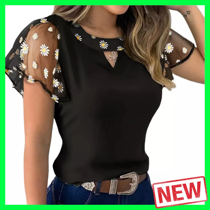 Blusas De Mujer Camisas Moda Blusa Manga Corta Nueva Tops Camisa