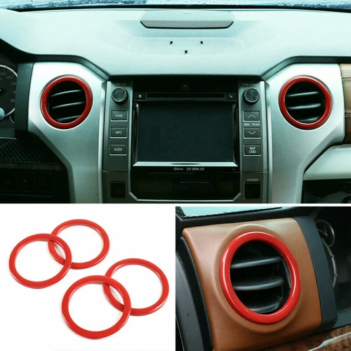 4PCS ABS Red Air Condition Outlet Ring Cover Trim For Toyota Tundra 14-2021 - Imagen 1 de 10
