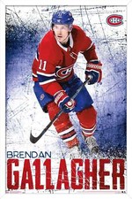 NHL Montreal Canadiens - Brendan Gallagher 18 14x22 Poster