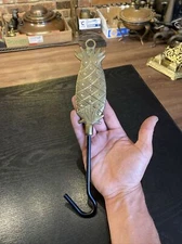 Vintage PWF Brass Pineapple Fireplace Damper Hook