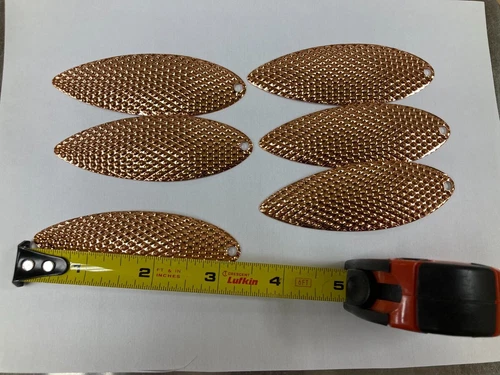 Copper Diamond Willow Spinner Blades for Fishing Lures Size7  6ct