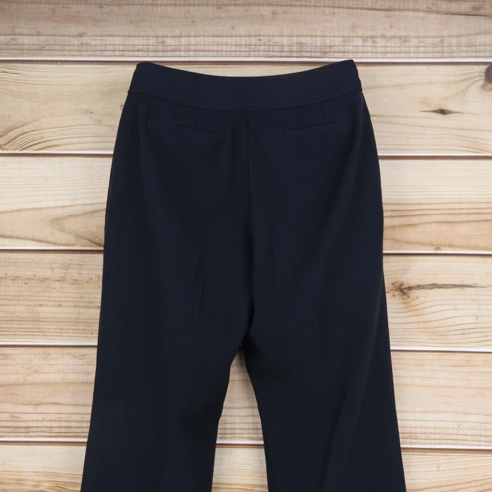 Pantalones de vestir East 5th para mujer talla 10 negros tiro alto pierna recta elevación: 11 pulgadas Foto 3 de 4