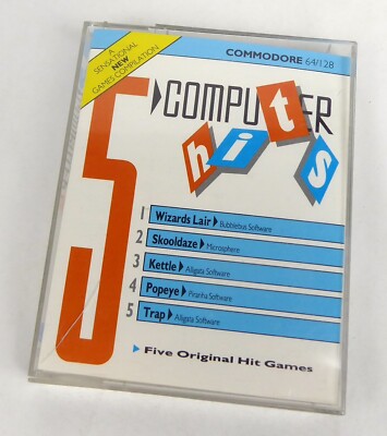 Commodore 64 C64 Spiel -- 5 COMPUTER HITS Skooldaze Popeye Wizard Lair.. -- Tape