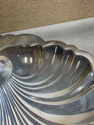 Glastonbury Silver on Copper Shell Dish footed marked 608 - Picture 6 of 21