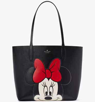 Kate Spade Disney Minnie Mouse Reversible Black White Leather Tote KG592 $429 F