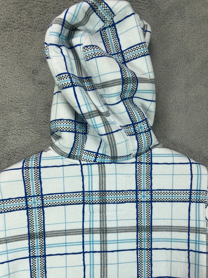 Sudadera con Capucha Fame Y2K Machine Para Hombre Mediana Patinador Grunge Sudadera con Capucha Blanca Azul Forrada Sherpa Foto 4 de 4