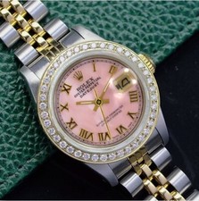 Rolex Lady Datejust Two-Tone Gold Steel Pink Mother of Pearl Roman Watch 26mm 8
